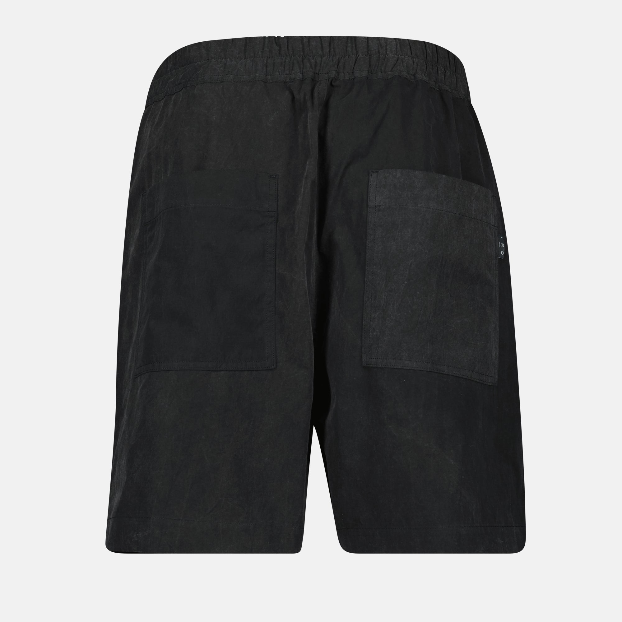 black cotton shorts, Iro Maxe shorts, comfortable summer shorts, men’s cotton shorts, stylish casual wear