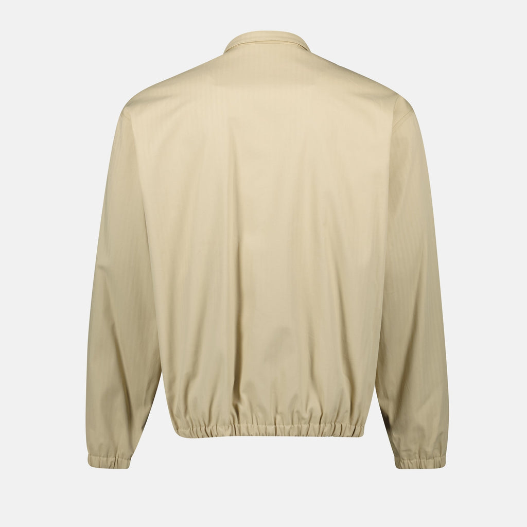 Beige Cotton Bomber Jacket