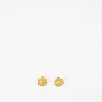 Versace earrings, Medusa '95, luxury jewelry, crystal earrings, gold-toned accessories