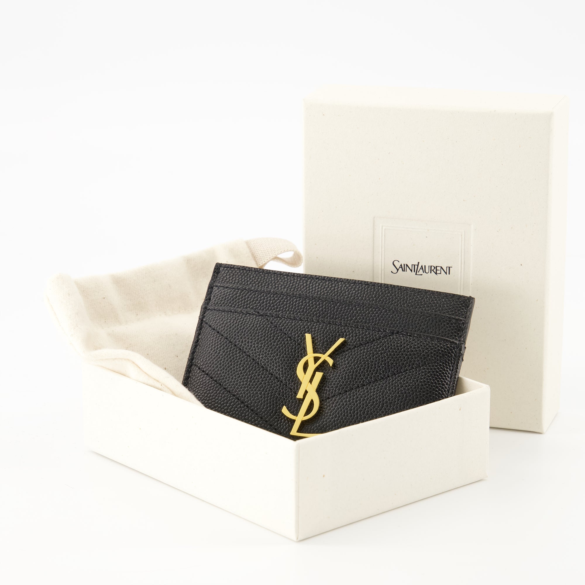 Saint Laurent Cardholder, Cassandre Cardholder, Grained Leather Accessory, Luxury Cardholder, Designer Cardholder