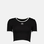 Immagine del Moon Noir Crop Top di Marine Serre per donne - Stagione Autunno-Inverno 2025 - Vista frontale