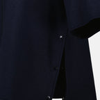 Image of Navy Wool Zip Cape by Moncler for Women - Season Autumn-Winter 2025 - Detail View 8