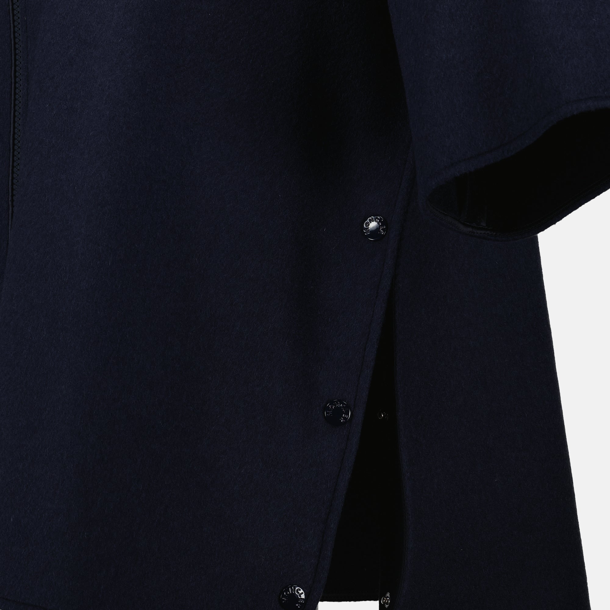 ネイビーウールジップケープ