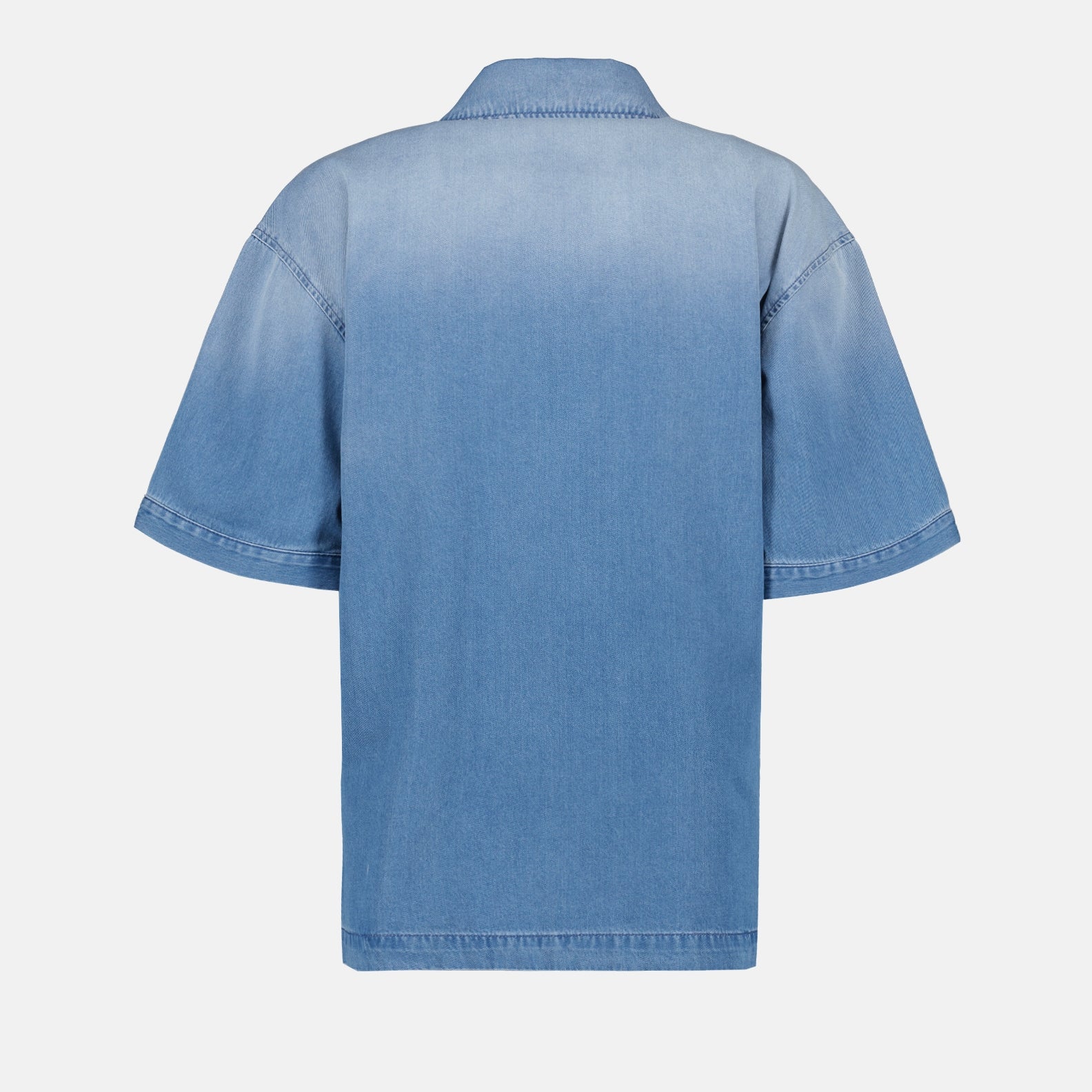 Versace denim shirt, oversized denim shirt, luxury denim, Versace Autumn-Winter 2024, blue denim shirt