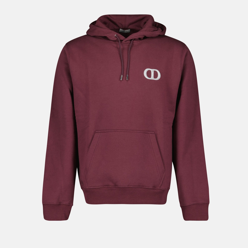 Dior hoodie, burgundy hoodie, crew neck sweatshirt, cotton hoodie, Fall-Winter collection