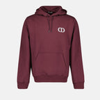 Dior hoodie, burgundy hoodie, crew neck sweatshirt, cotton hoodie, Fall-Winter collection