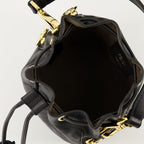 Mon Trésor, Mini Black Bucket Bag, Fendi FF, Leather Bag, Adjustable Strap