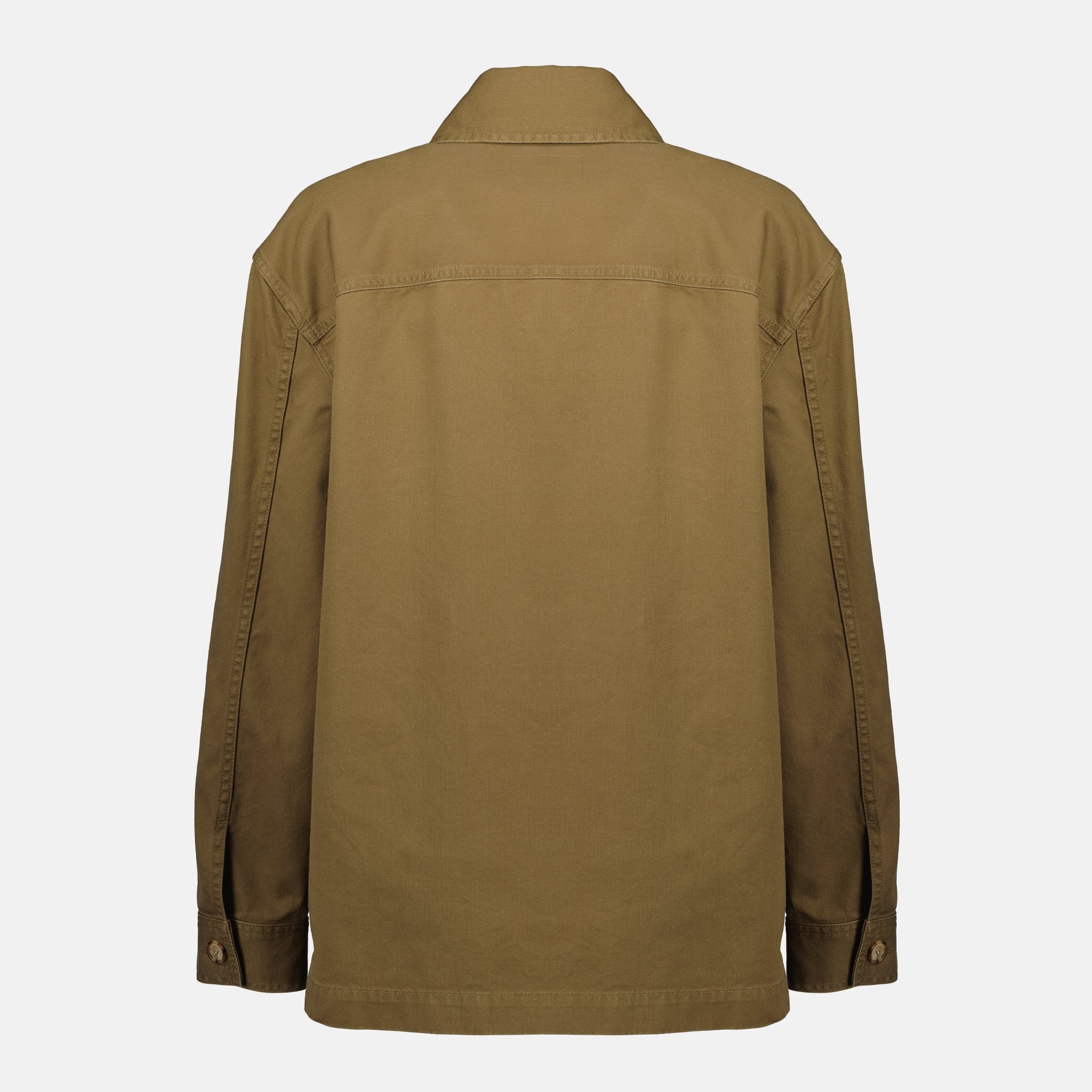 Saint Laurent shirt, gabardine shirt, khaki shirt, cotton linen shirt, women's fashion