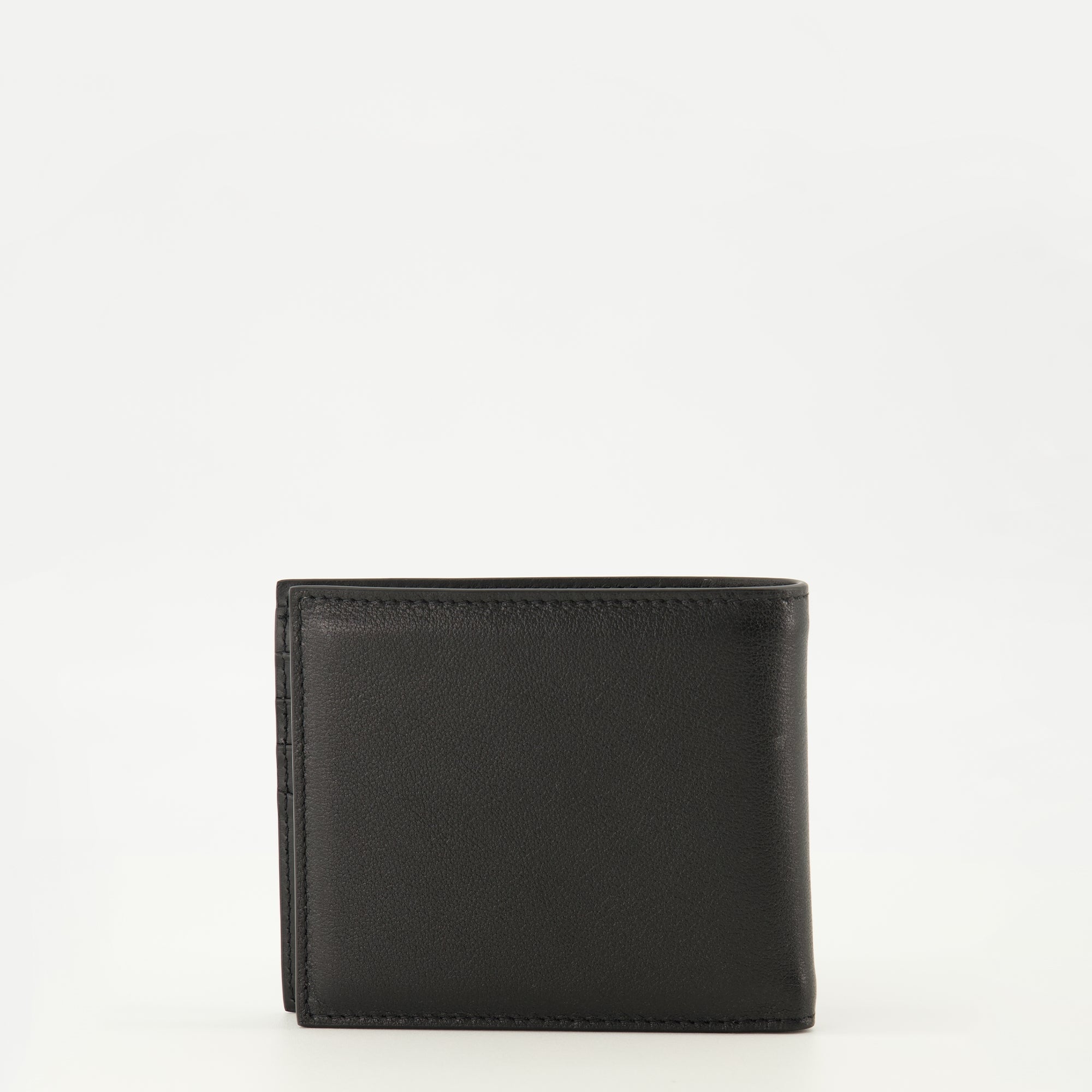 Image of Black Leather Wallet by Givenchy for Men - Season Spring-Summer 2026 - Back View