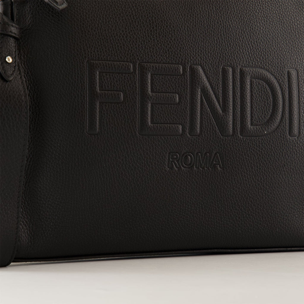 Fendi Pochette, Black Leather Bag, Luxury Accessories, Grained Leather Clutch, Designer Pouch