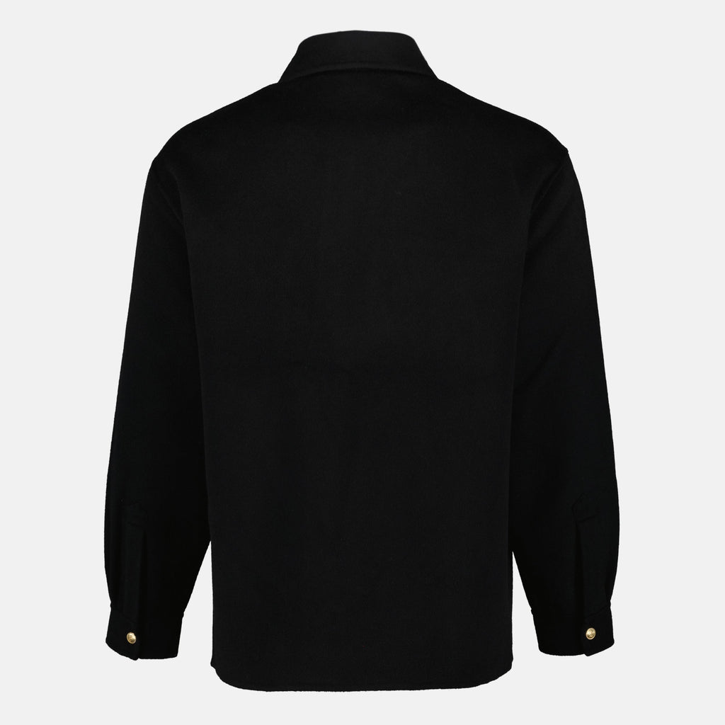 wool shirt jacket, Drôle De Monsieur, black jacket, Autumn-Winter collection, men's outerwear