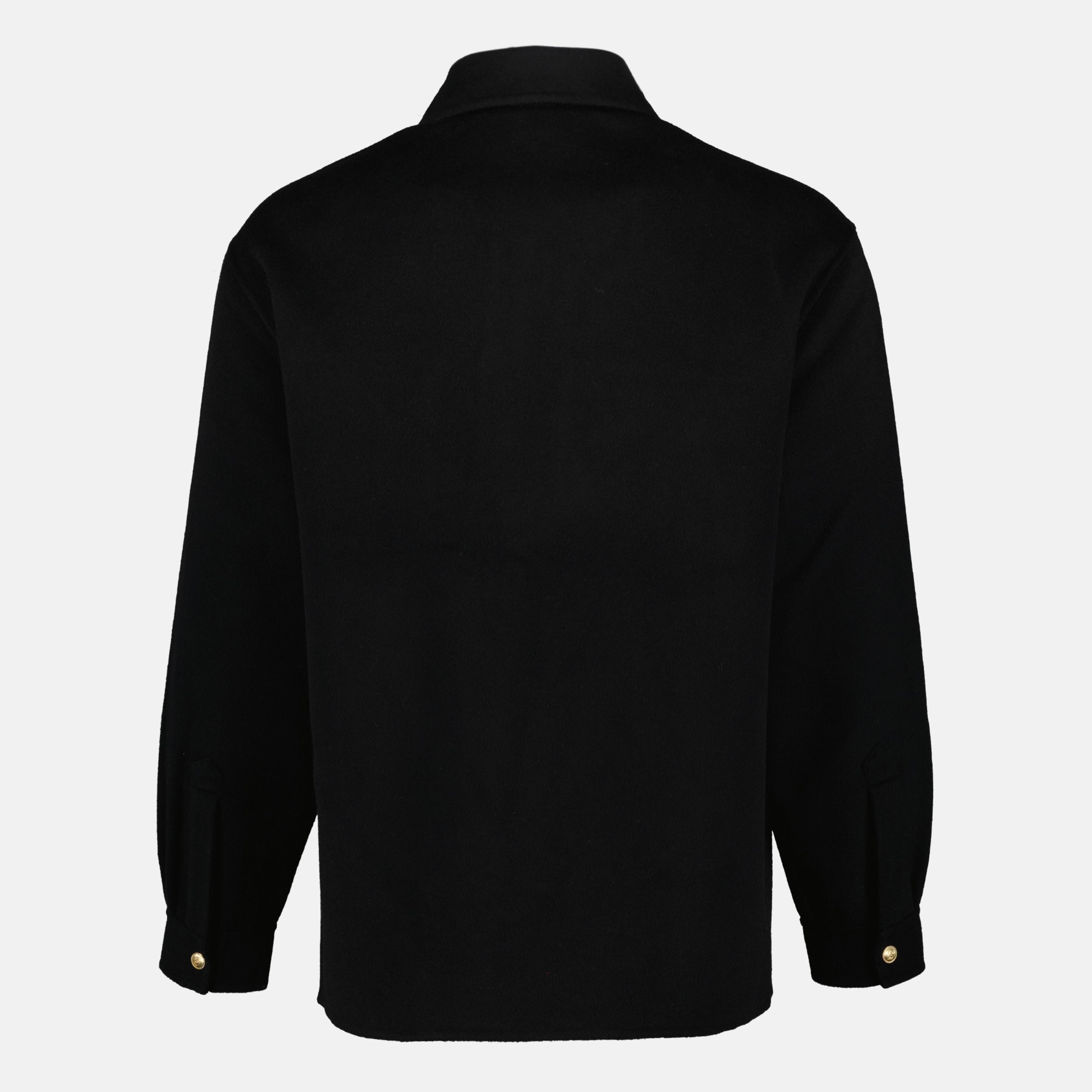 wool shirt jacket, Drôle De Monsieur, black jacket, Autumn-Winter collection, men's outerwear