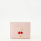 Image de porte-cartes cherryfic rose par Valentino Garavani pour femmes - Saison Printemps-Été 2026 - Vue de face