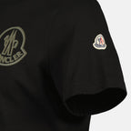 Image of Black Logo T-shirt by Moncler for Men - Season Autumn-Winter 2025 - Detail View 1