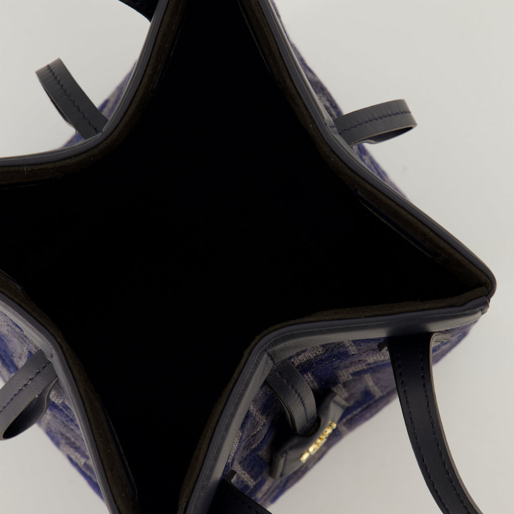 Fendi mini bag, Origami bag, blue handbag, FF pattern, luxury accessory