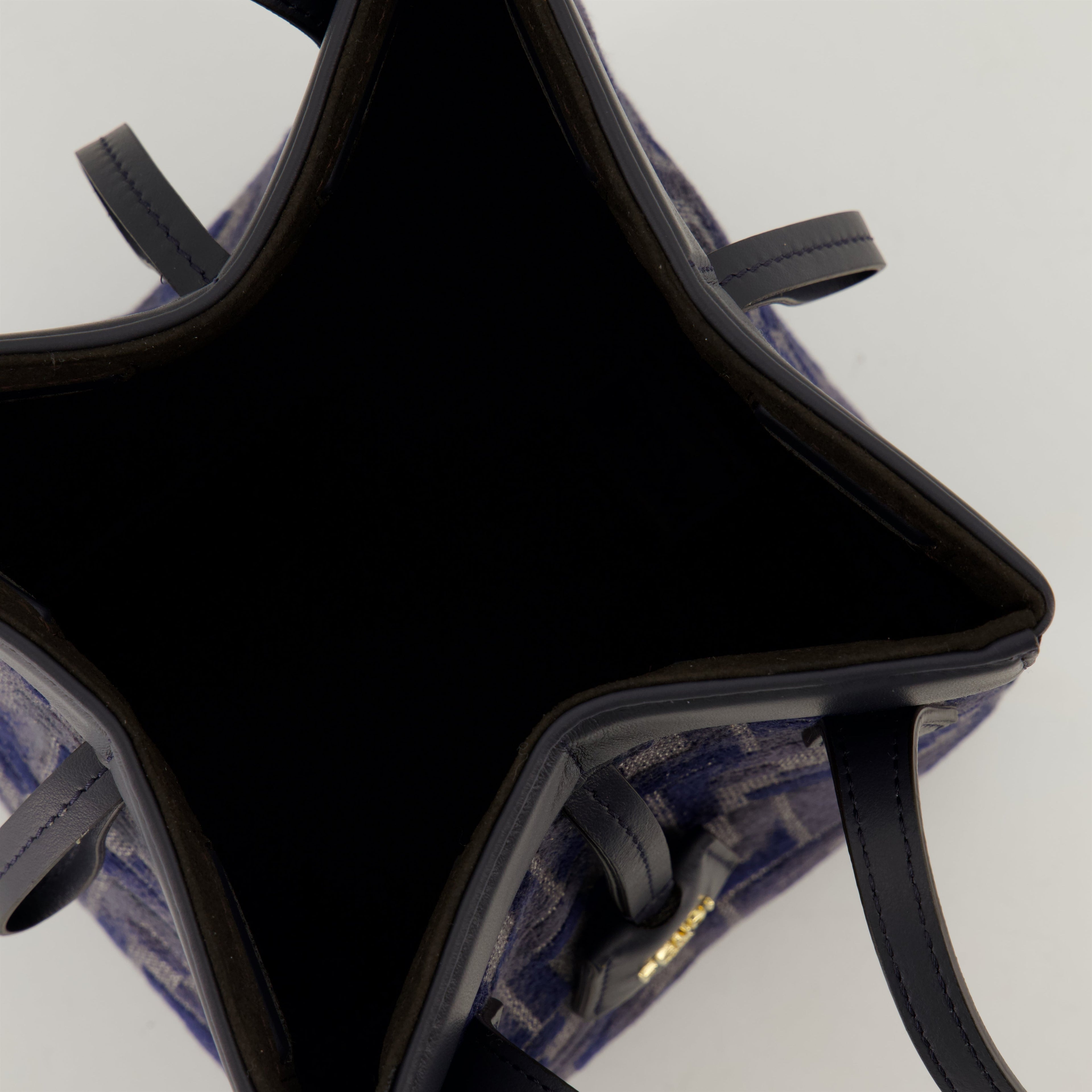 Fendi mini bag, Origami bag, blue handbag, FF pattern, luxury accessory