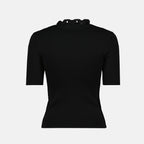 Image of Black wool sweater with gold chain by Rabanne for Women - Season Spring-Summer 2025 - Product detail view 1