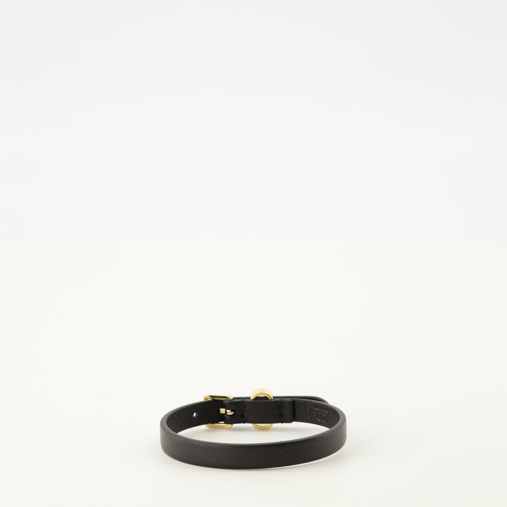 black leather bracelet, Valentino accessory, Vlogo design, Autumn-Winter collection, calfskin jewelry