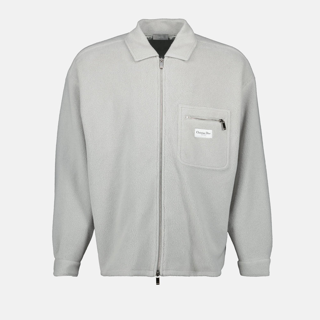 Image de la veste en laine zippée classique de Dior pour hommes - Saison Printemps-Été 2025 - Vue de face