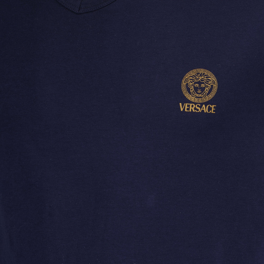 Versace T-shirt, Blue T-shirt, Medusa Greca, Designer T-shirts, Casual Fashion