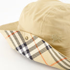 Burberry visor hat, beige check hat, cotton gabardine accessory, unisex visor cap, adjustable summer hat