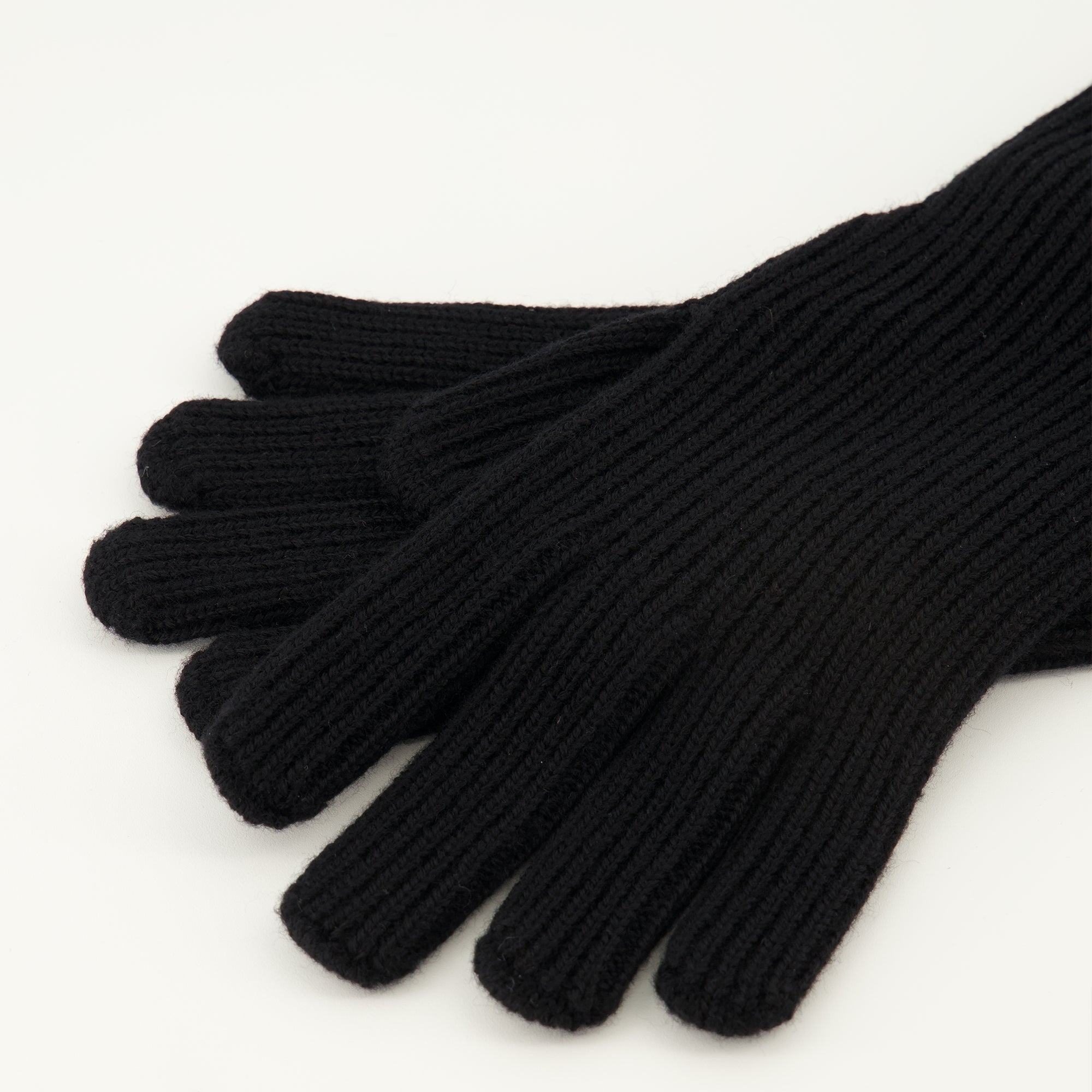 black wool gloves, Moncler accessories, autumn-winter collection, luxury gloves, stylish winter wear