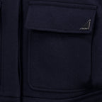Capa ampla de caxemira azul-marinho