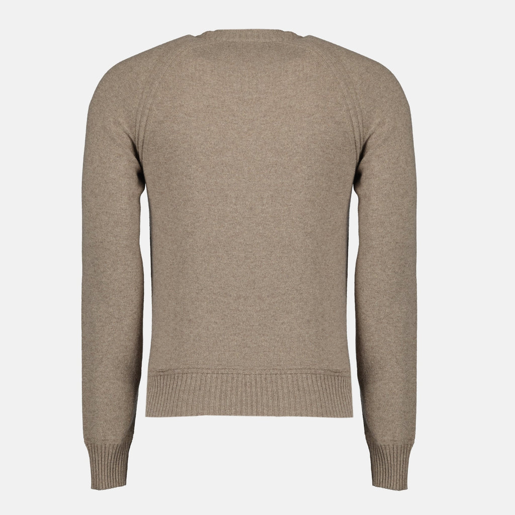 K-Way sweater, beige wool sweater, men's knitwear, Autumn-Winter fashion, cashmere blend sweater