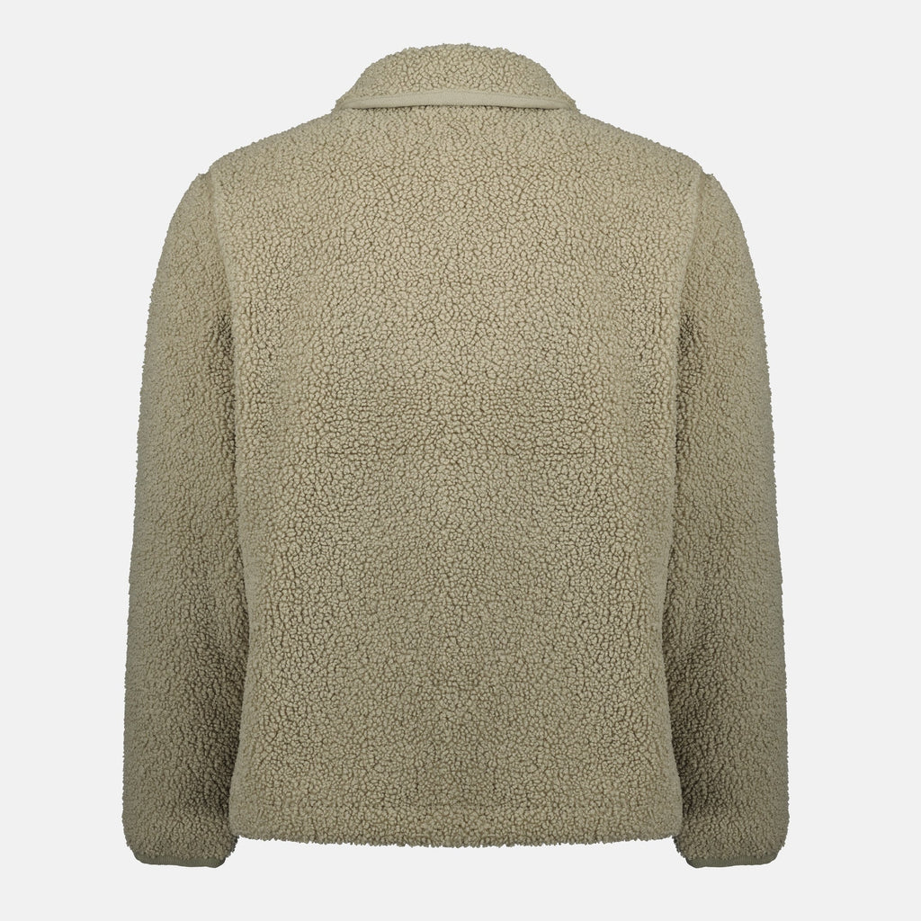 sherpa fleece jacket, K-Way clothing, Autumn-Winter collection, medium warmth jacket, olive green jacket