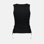 black tank top, Burberry apparel, stylish summer essential, women's fashion, cotton top
