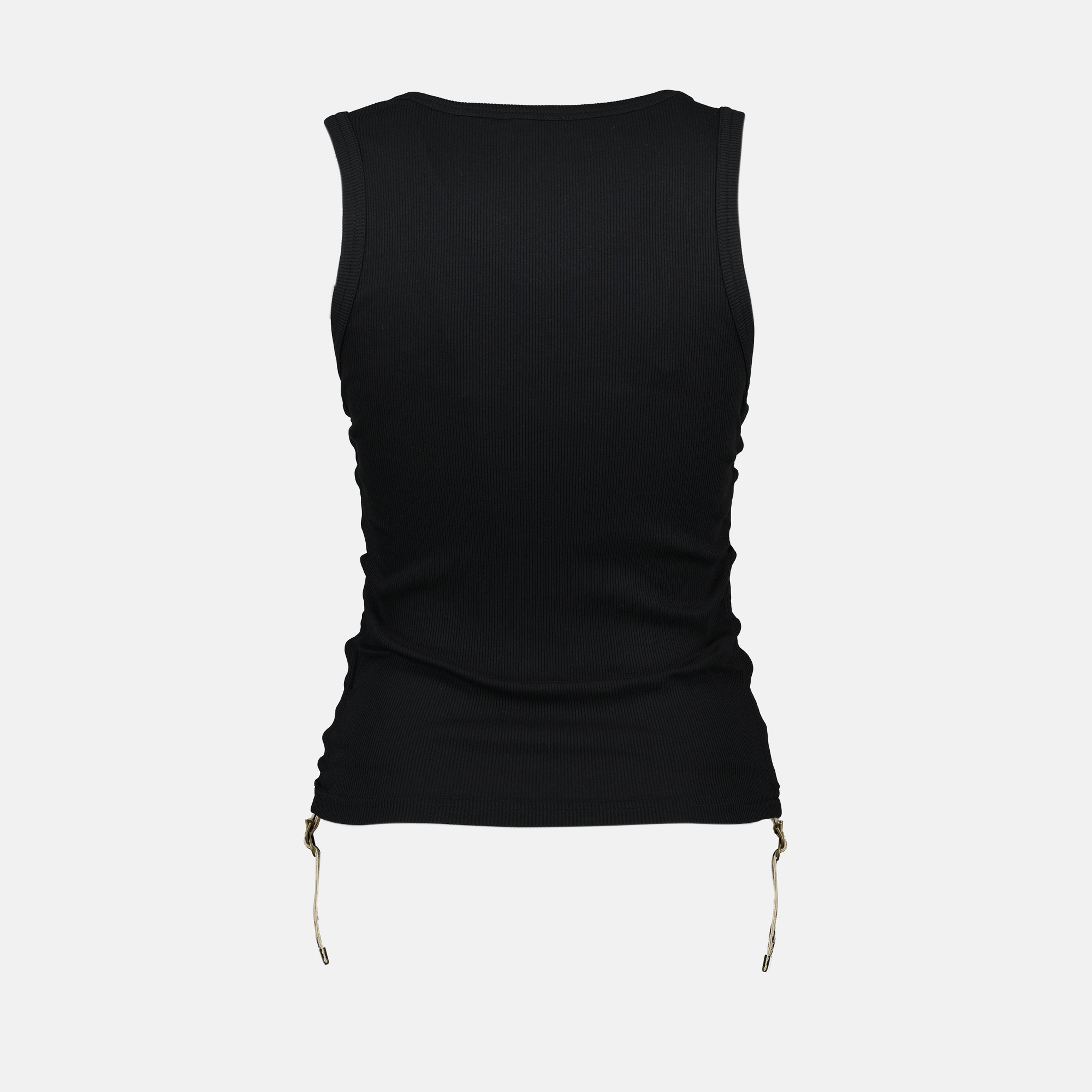 black tank top, Burberry apparel, stylish summer essential, women's fashion, cotton top
