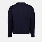 Ami de cœur oversize wool sweater, AMI Paris Autumn-Winter 2024, luxury navy blue wool sweater, stylish oversize sweater, premium wool sweater
