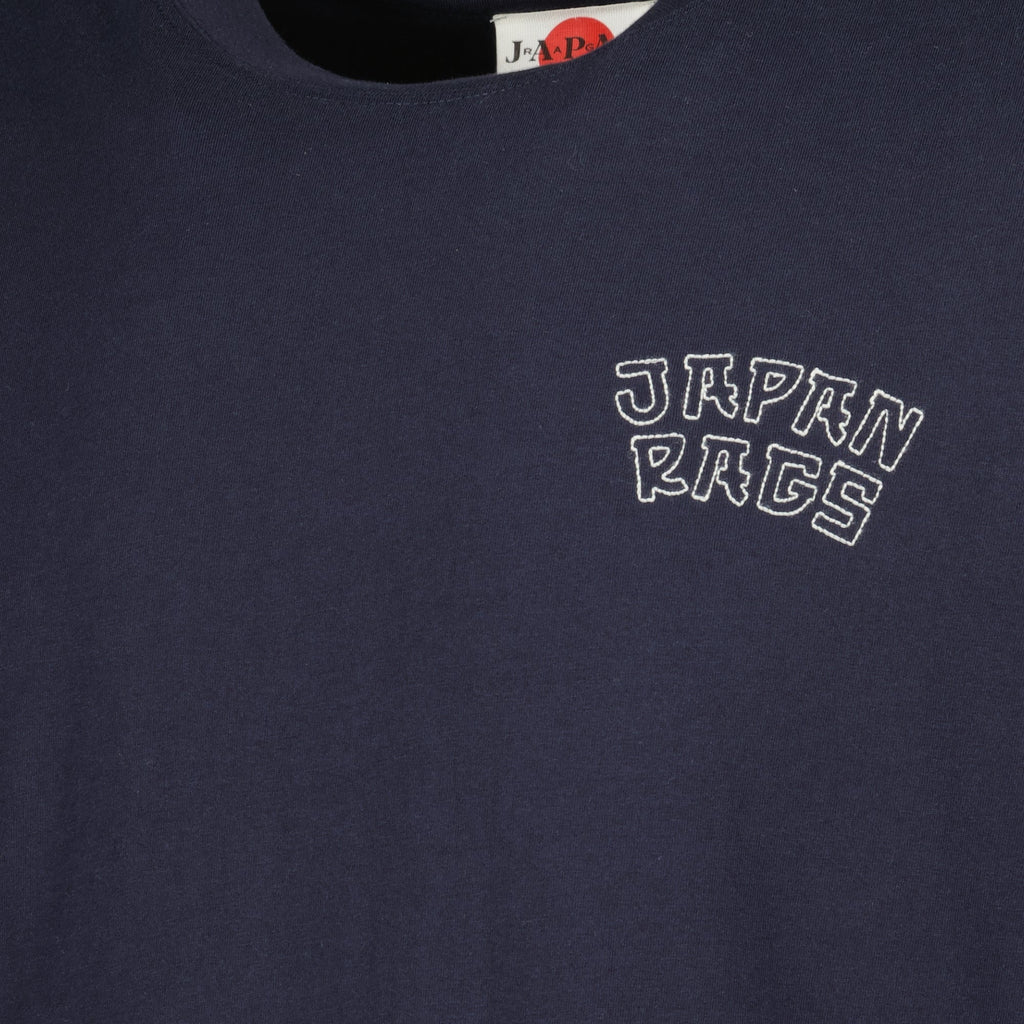 Yasuo T-shirt, Japan Rag, navy blue t-shirt, embroidered logo, cotton shirt