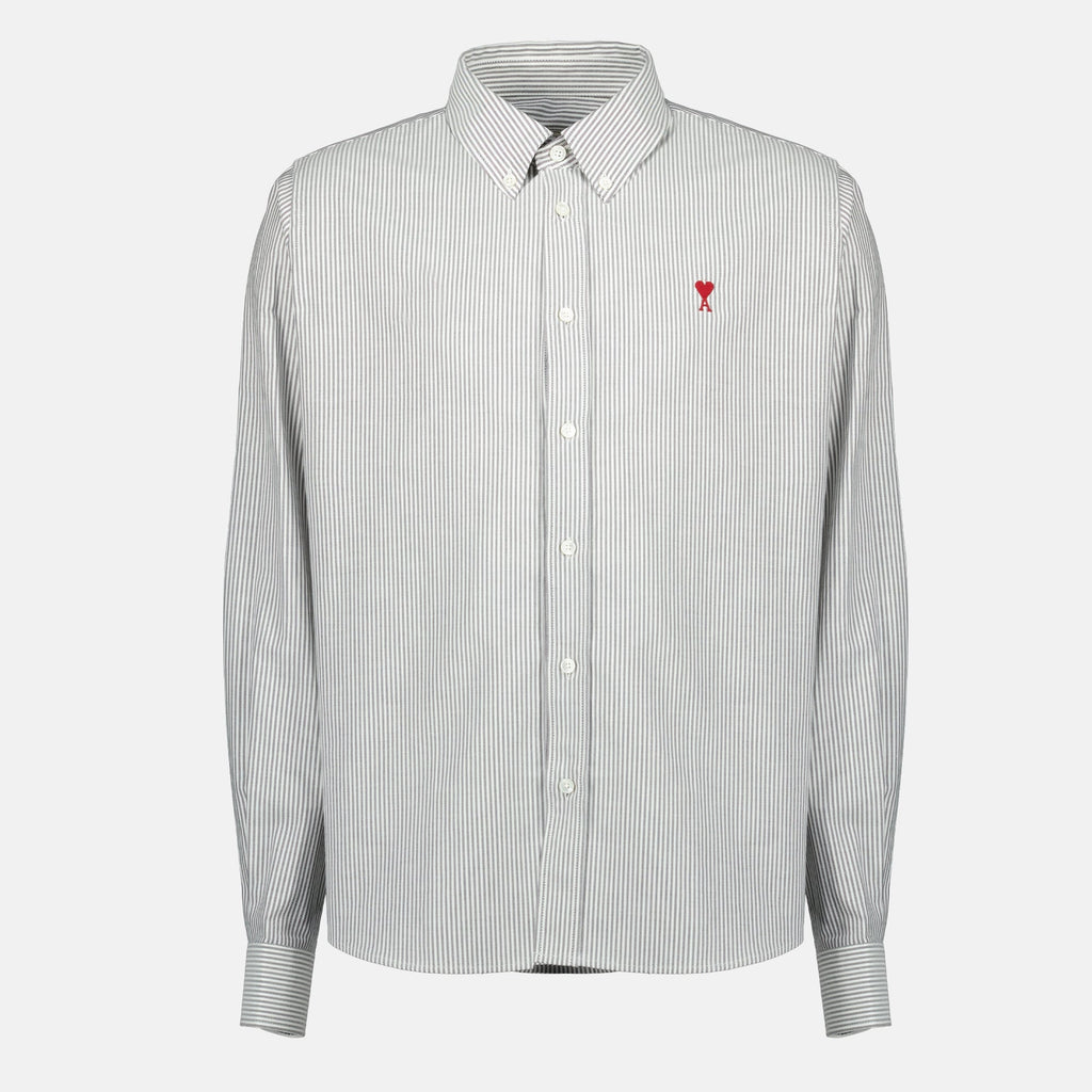AMI Paris shirt, striped shirt, unisex clothing, organic cotton shirt, oversized shirt