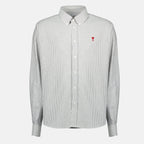 AMI Paris shirt, striped shirt, unisex clothing, organic cotton shirt, oversized shirt