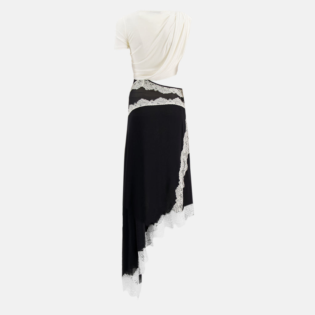 Image of Robe T-shirt Verve Black and White by Christopher Esber for Women - Season Spring-Summer 2026 - Back View