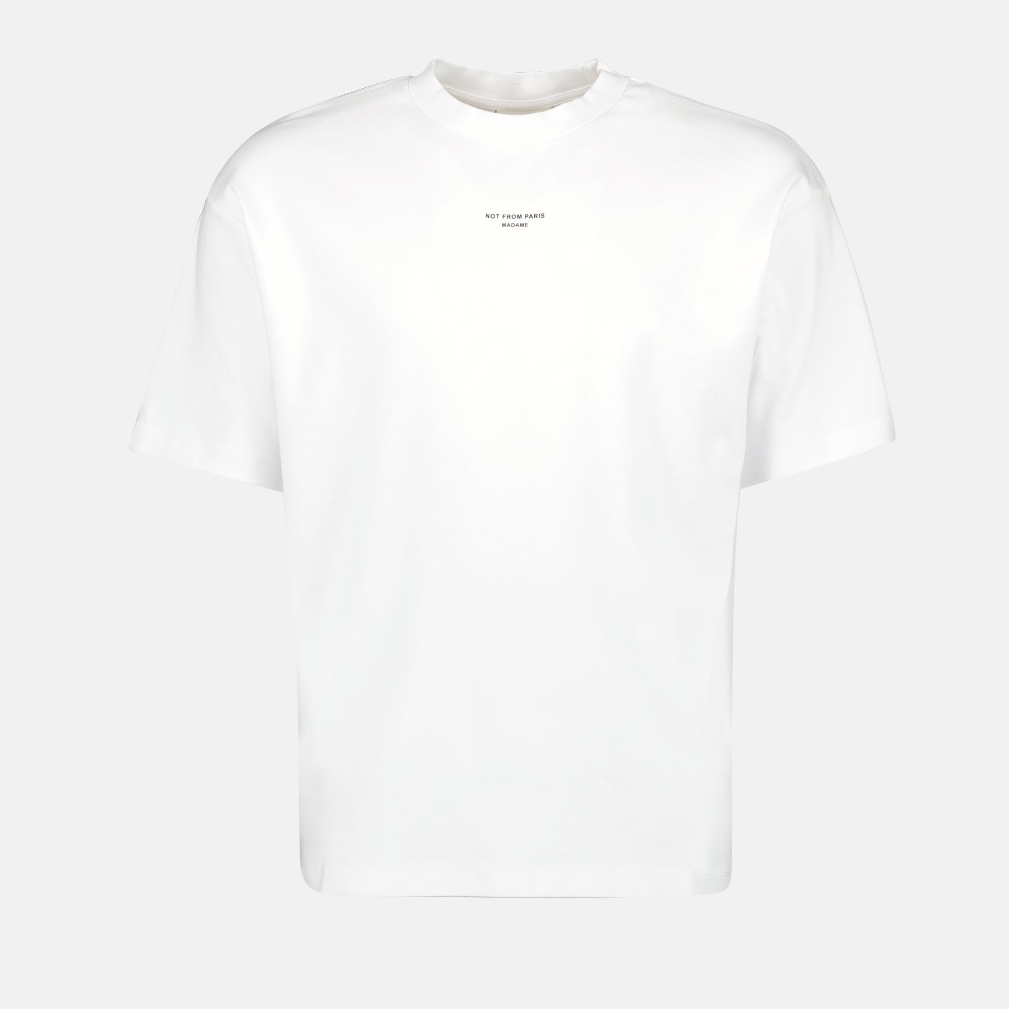 T-Shirt en Coton Blanc avec Slogan Classique