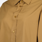 camel short shirt, MM6 cotton shirt, oversized sleeves shirt, classic collar shirt, Spring-Summer collection shirt