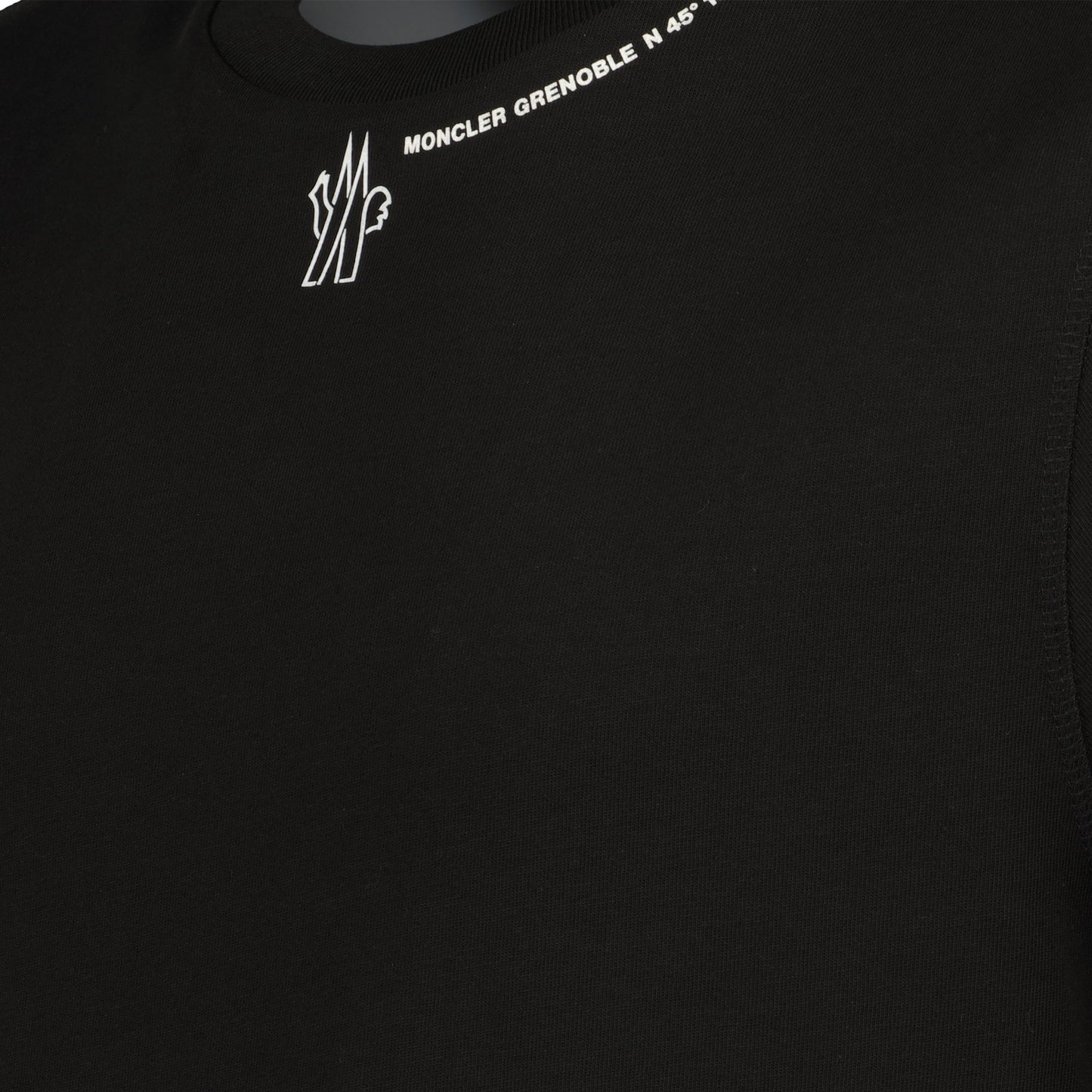 Moncler Grenoble T-shirt, Autumn-Winter 2024, black graphic tee, luxury cotton T-shirt, designer casual wear