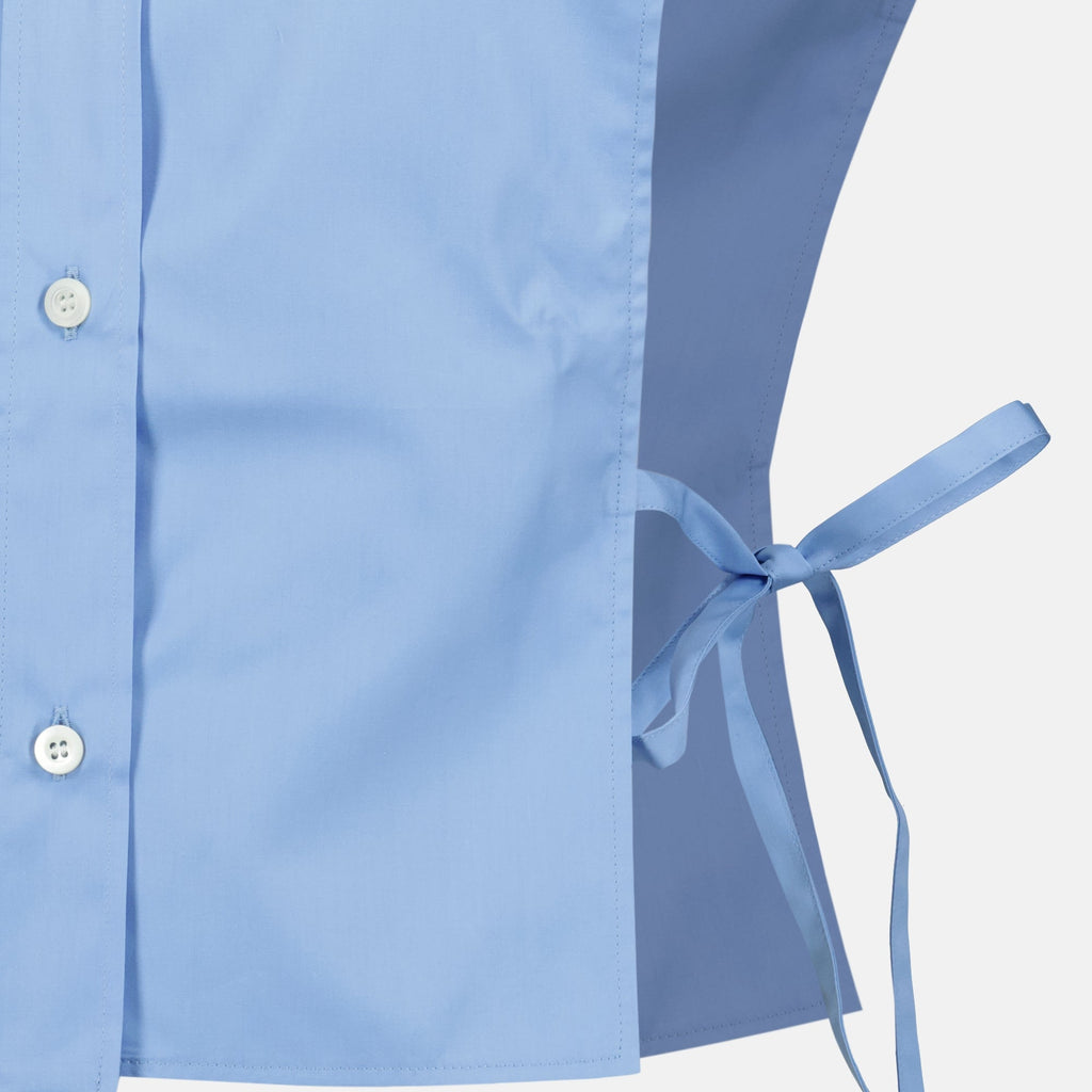 Blaue Popeline-Bluse