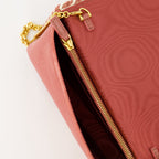 pink velvet clutch, Valentino Garavani, designer handbag, luxury accessories, Chic evening bag
