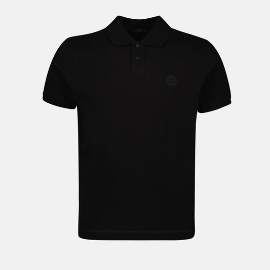 Moncler polo, black cotton polo, luxury men's polo, designer polo, Autumn-Winter 2024 fashion