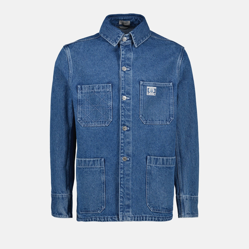 Dior Charm Denim Overshirt, Men's Luxury Fashion, Blue Denim Overshirt, Autumn-Winter Collection, Designer Denim Shirt
