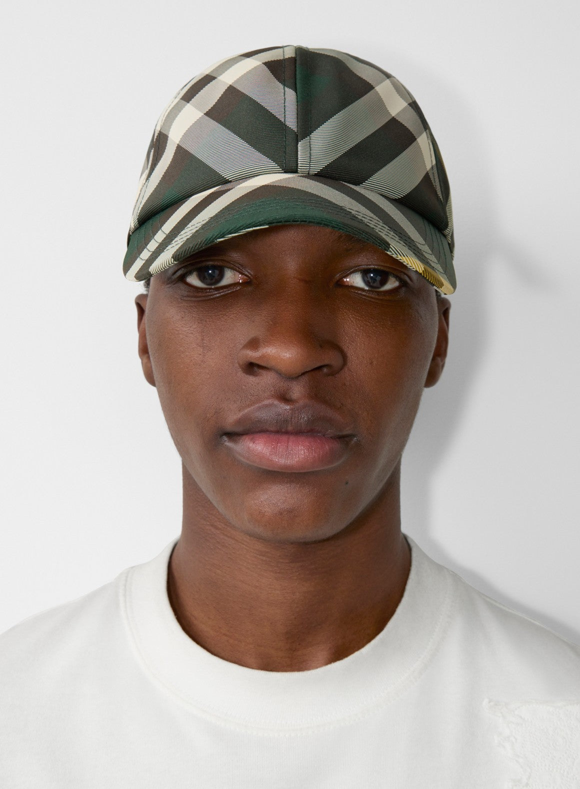 Burberry, Green Checkered Cap, luxury cap, designer accessory, unisex fashion