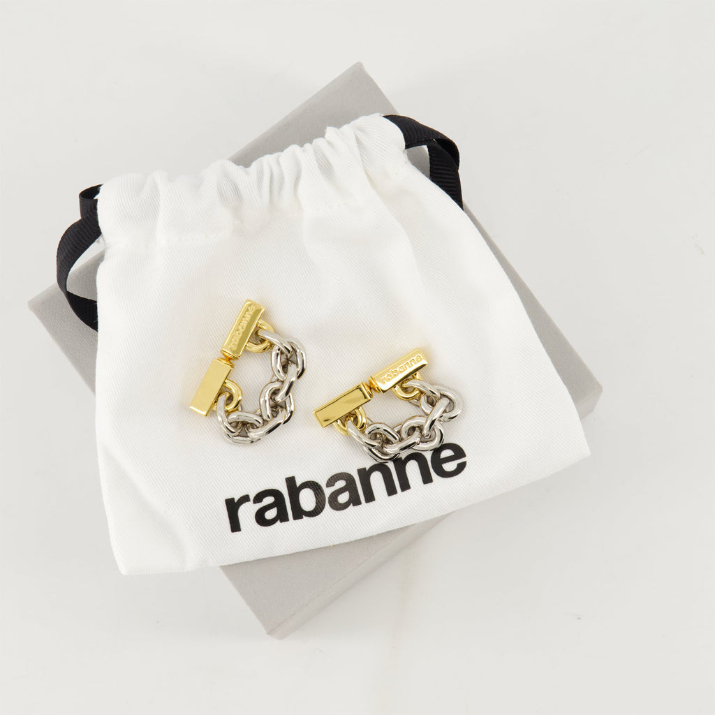 Chain Link Earrings, Rabanne Jewelry, Women's Accessories, Elegant Earrings, Modern Design