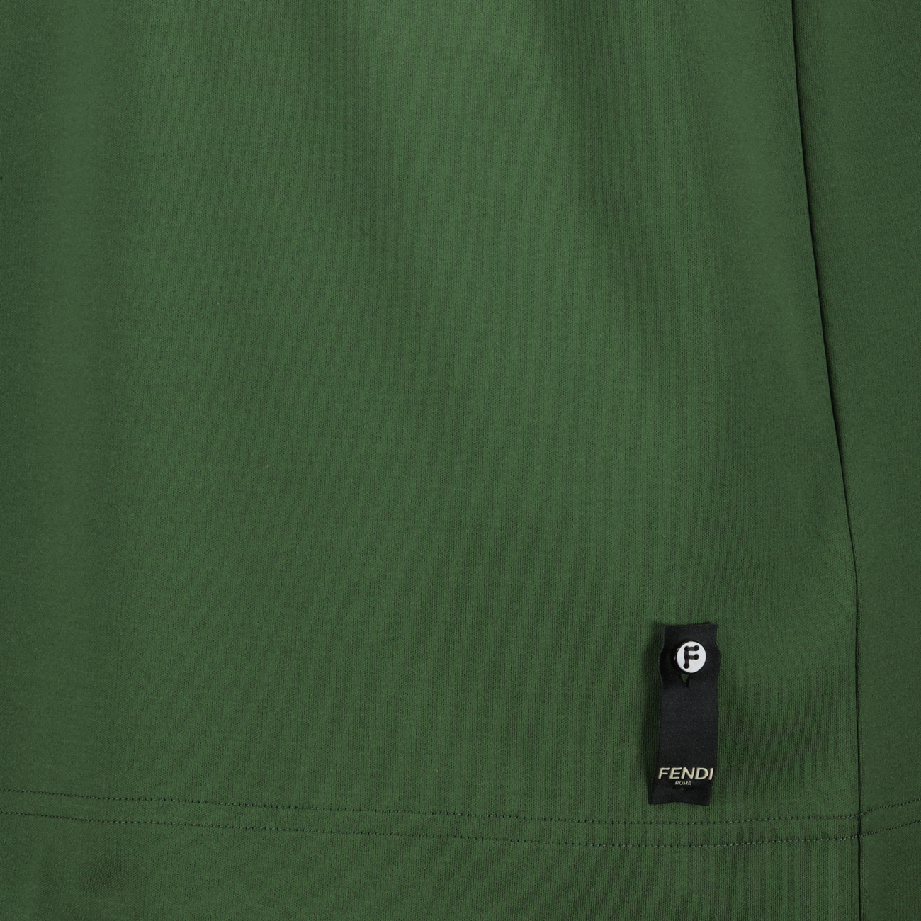 Fendi T-shirt, cotton t-shirt, khaki t-shirt, round neck t-shirt, zipper pocket t-shirt