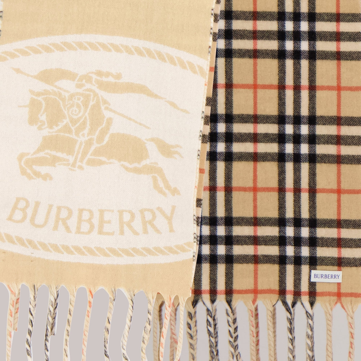Sciarpa reversibile in cashmere a quadri