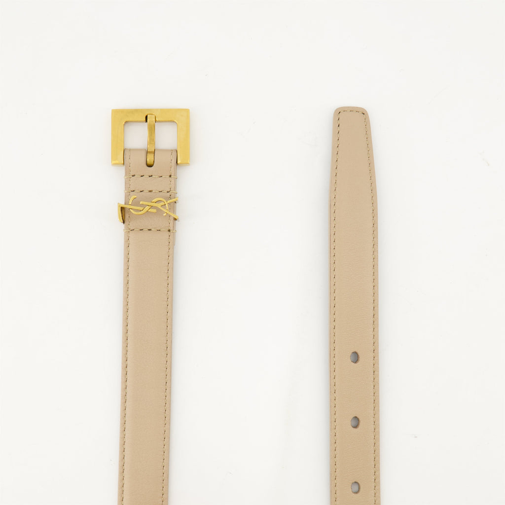 leather belt, luxury accessories, Saint Laurent belt, adjustable belt, modern design