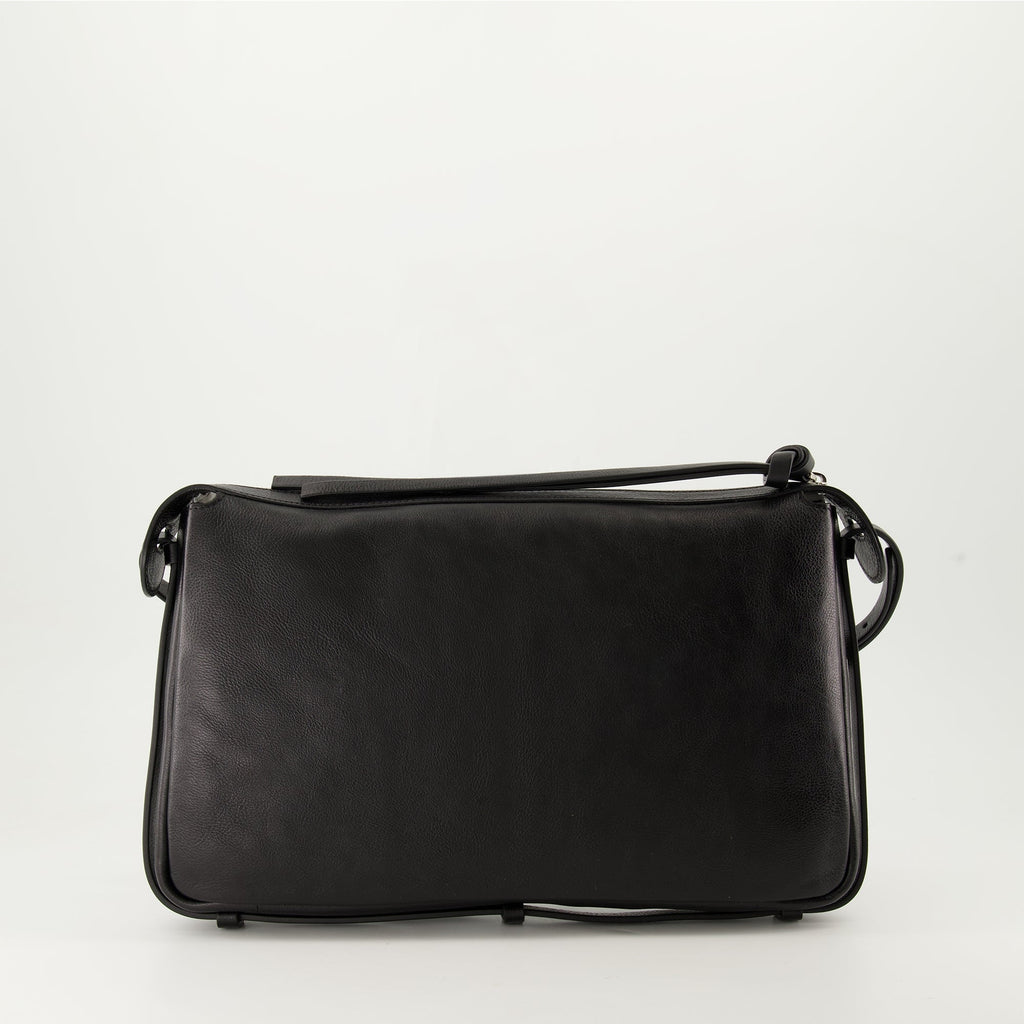 Fendi bag, black leather bag, adjustable strap bag, Simply Fendi Medium, elegant accessory