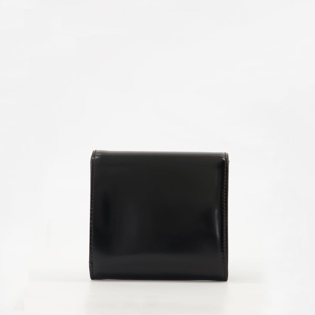 Ami Paris wallet, black leather wallet, unisex wallet, grainy cowhide wallet, Paris black wallet